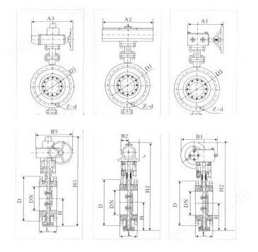 bd643w不锈钢气动夹套式保温蝶阀结构图